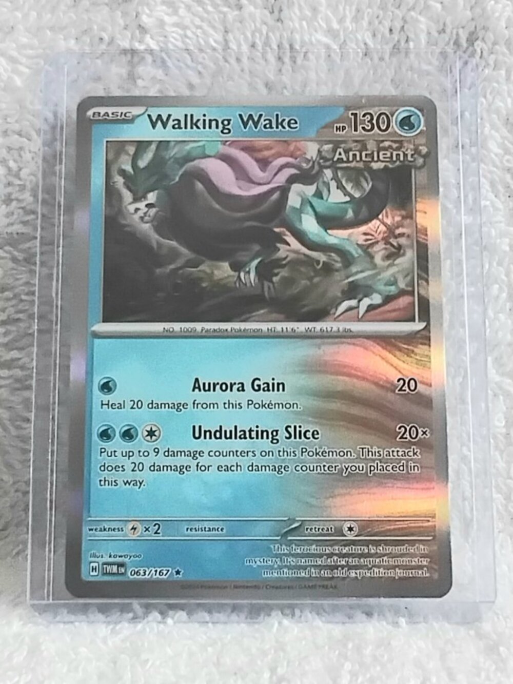 Mint 2024 Pokemon Walking Wake Ancient Rare ☆ Holo Card 063/167!!